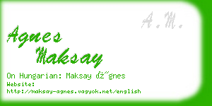 agnes maksay business card